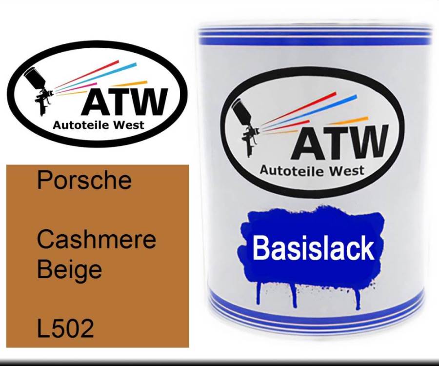 Porsche, Cashmere Beige, L502: 1L Lackdose, von ATW Autoteile West.